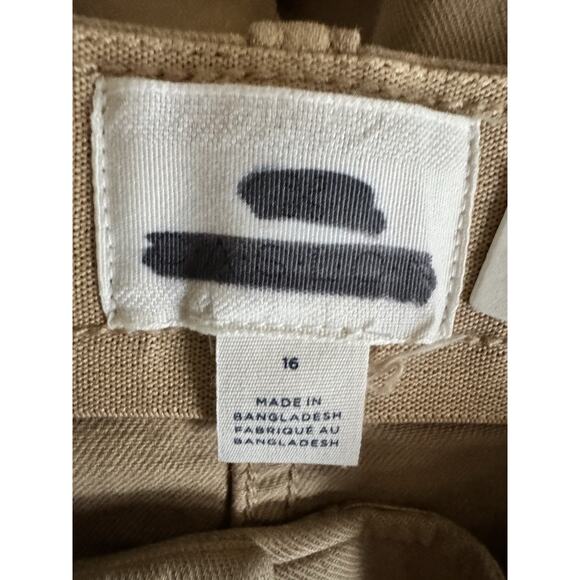 NWT Caslon Khaki Wide Leg Pants Patch Pockets Elastic Waist Size 16 - Picture 7 of 8